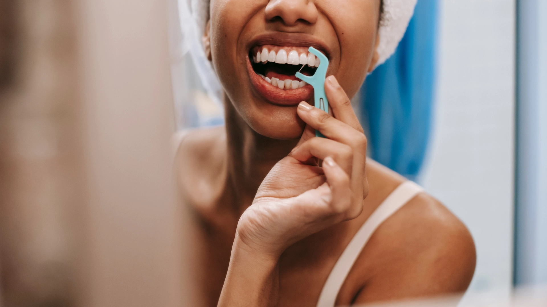 flossing teeth